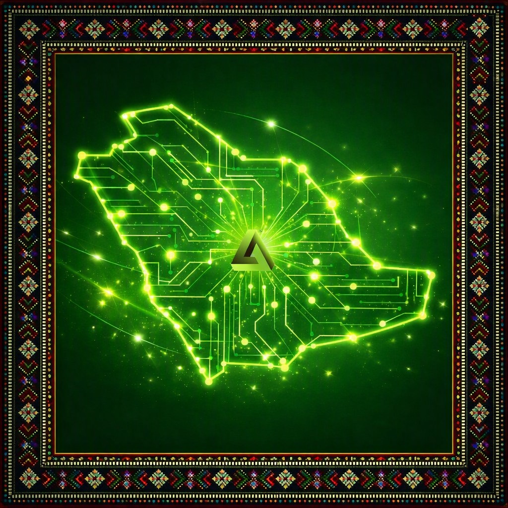 خريطة المملكة العربية السعودية وشعار دار دلتا في مركزها يمثّل المقر الرئيسي وانطلاق المشاريع نحو كل المناطق